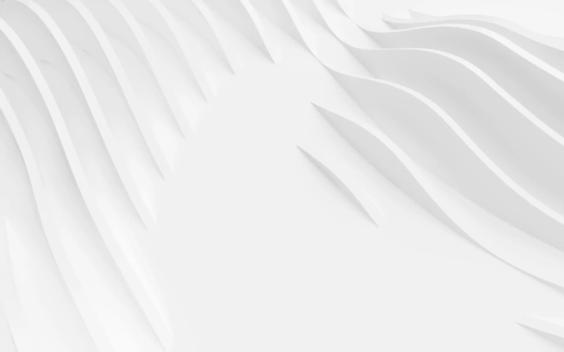 White abstract background featuring layered, wave-like curves and shadows creating a sense of depth and movement from the top left to the bottom right, perfect for modern design projects in Georgetown, TX.